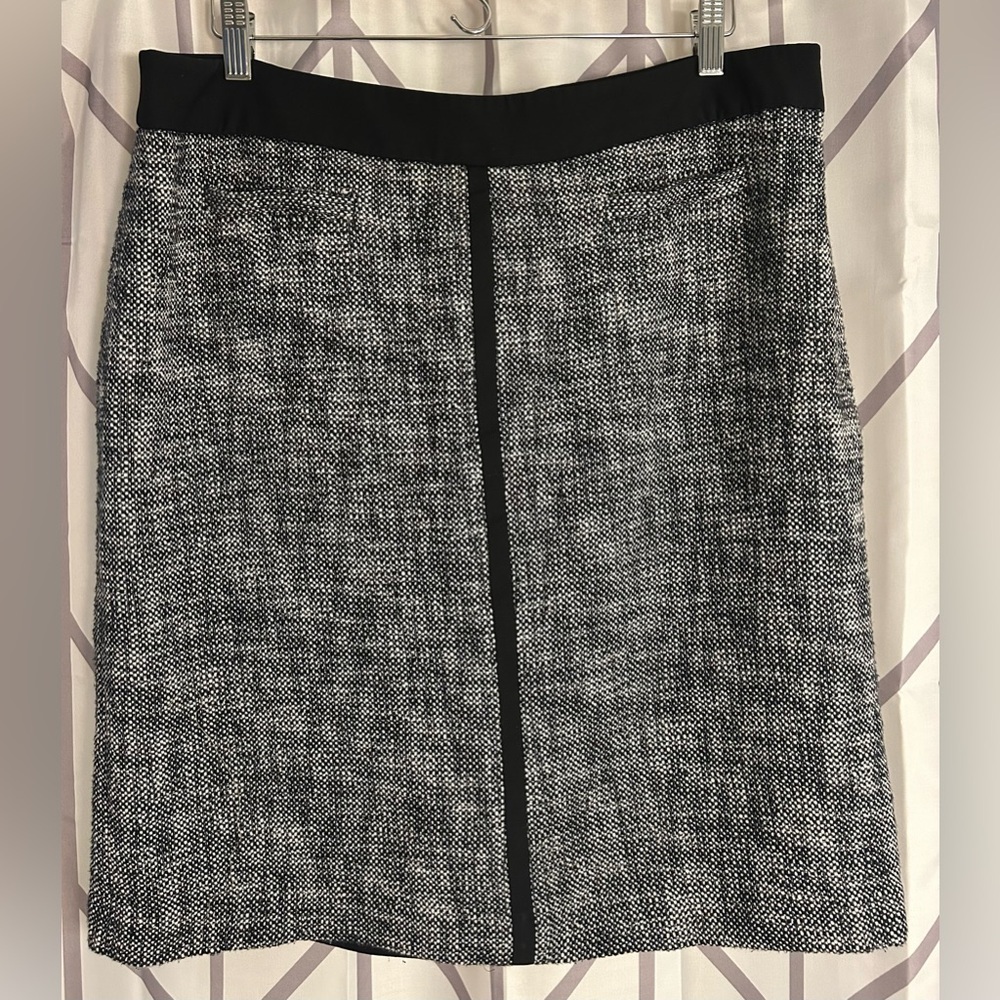 Talbots Black and White Textured Pencil Skirt